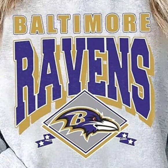 Baltimore Ravens Football Sweatshirt Retro NFL Crewneck Vintage Classic Fan 05 - Picture 2 of 5